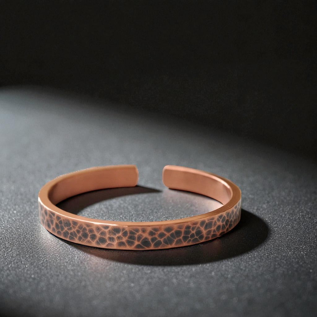 Handmade Solid Copper Cuff Bracelet – Thick Vintage Unisex VT44