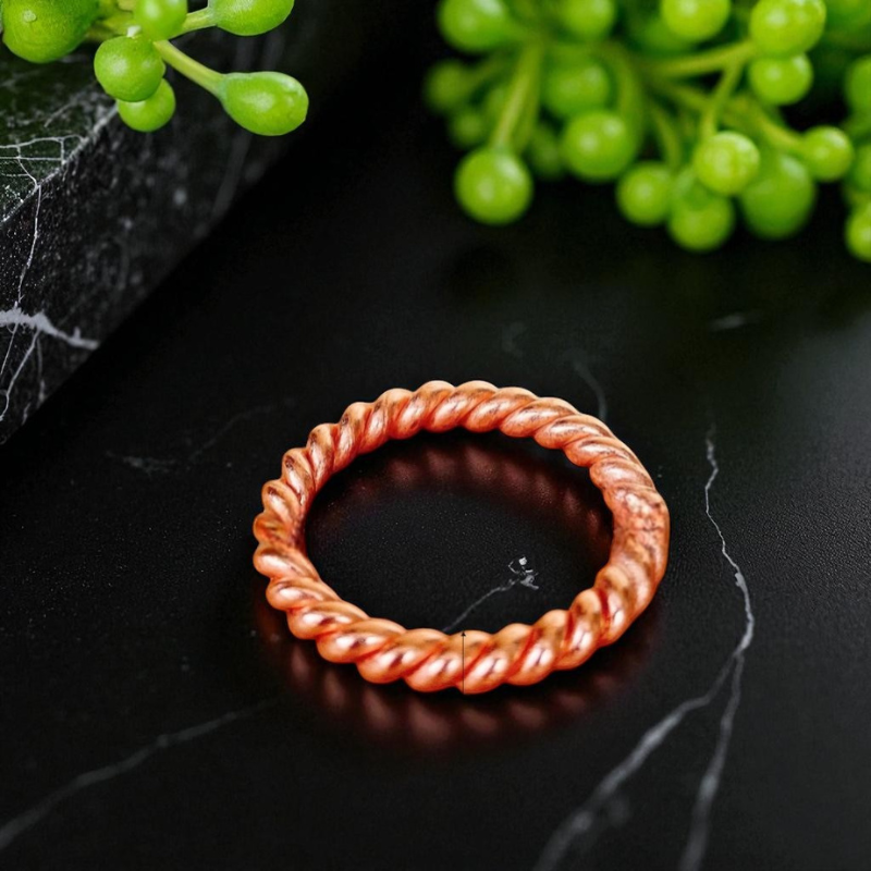 Pure Copper Tensor Ring Pendant – 144 MHz Sacred Cubit, EMF & Energy Balance