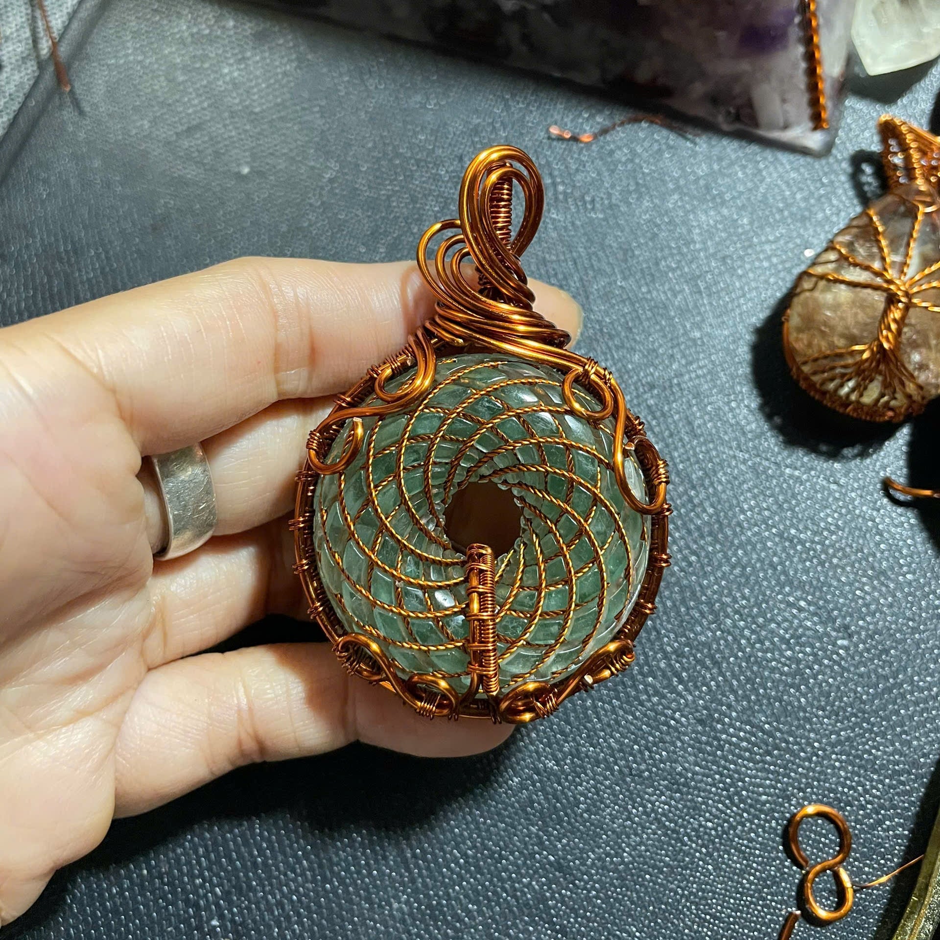 Green Quartz Torus Pendant — Deluxe Edition