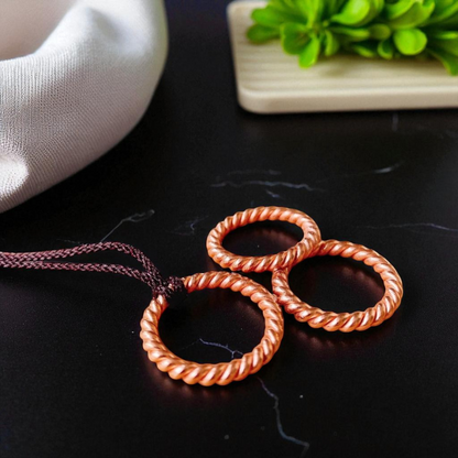 Pure Copper Tensor Ring Pendant – 144 MHz Sacred Cubit, EMF & Energy Balance