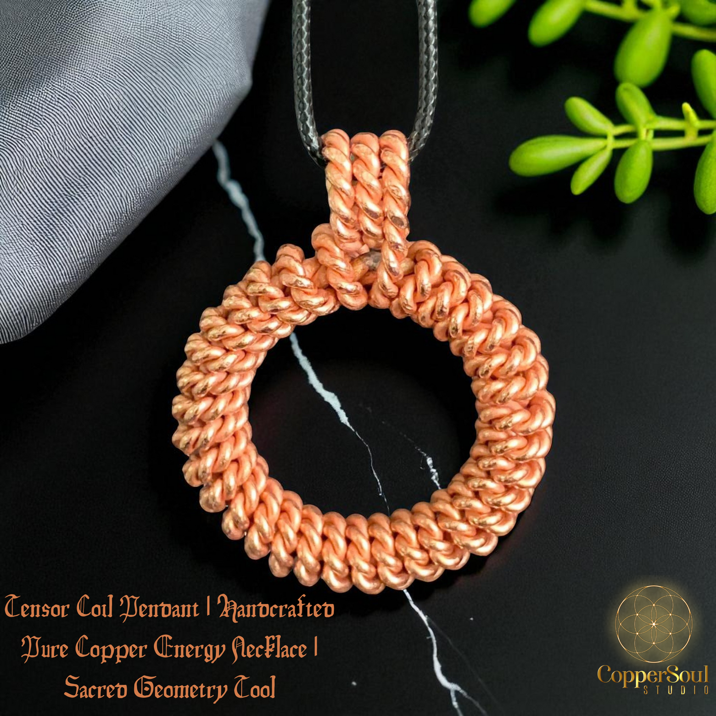 Tensor Coil Pendant – Sacred Geometry Energy Necklace