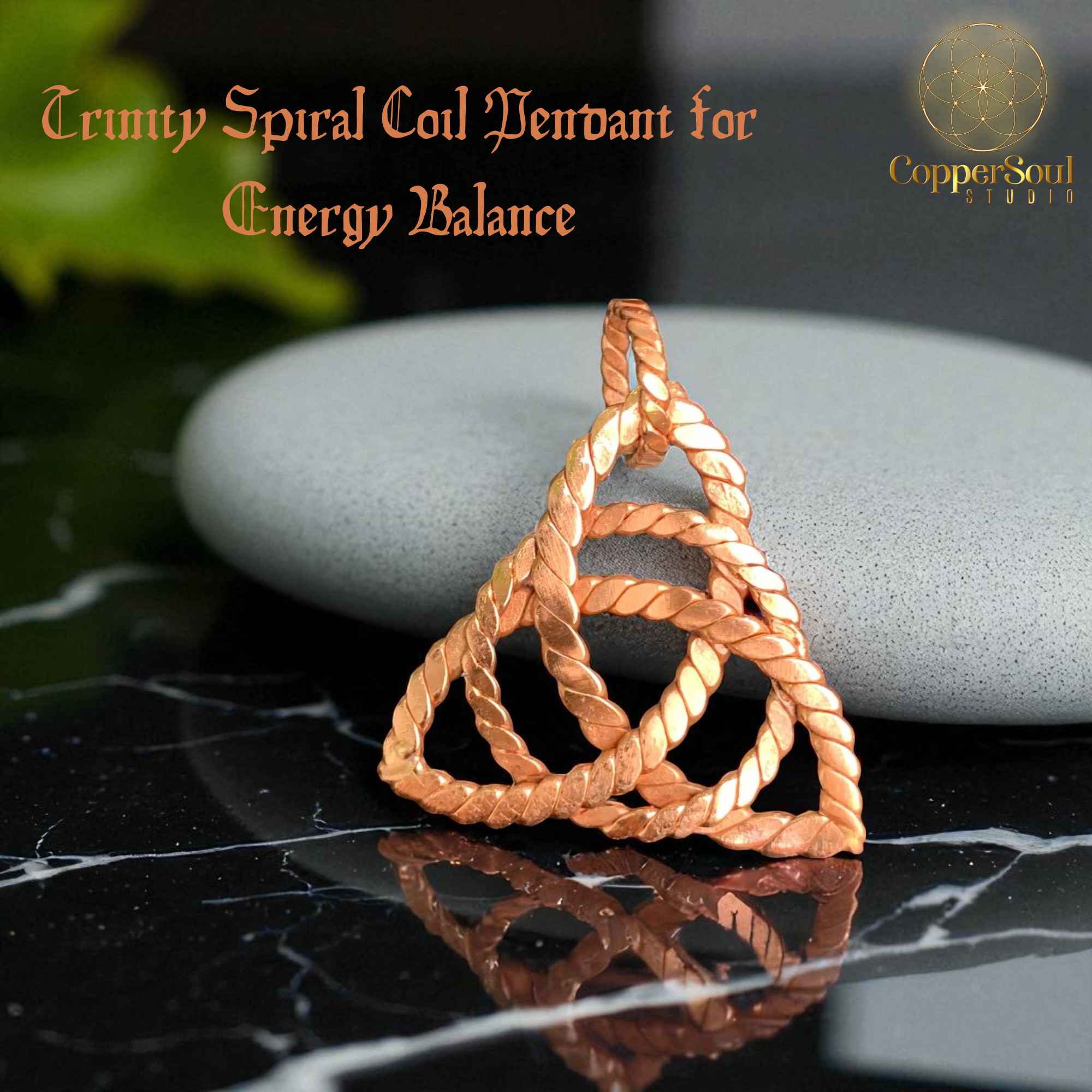 Trinity Spiral Coil Pendant for Energy Balance