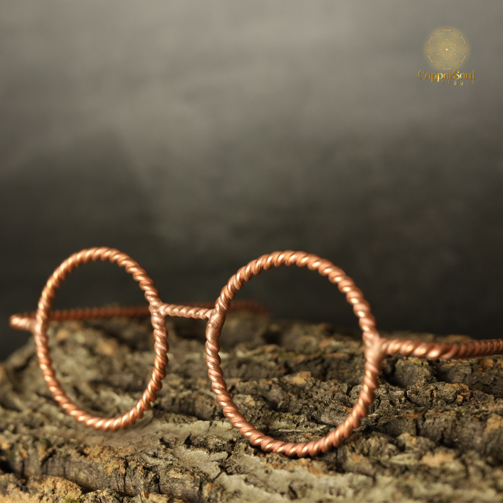 Handmade Copper Tensor Glasses – Sacred Geometry Design (144 Hz, 177 Hz)