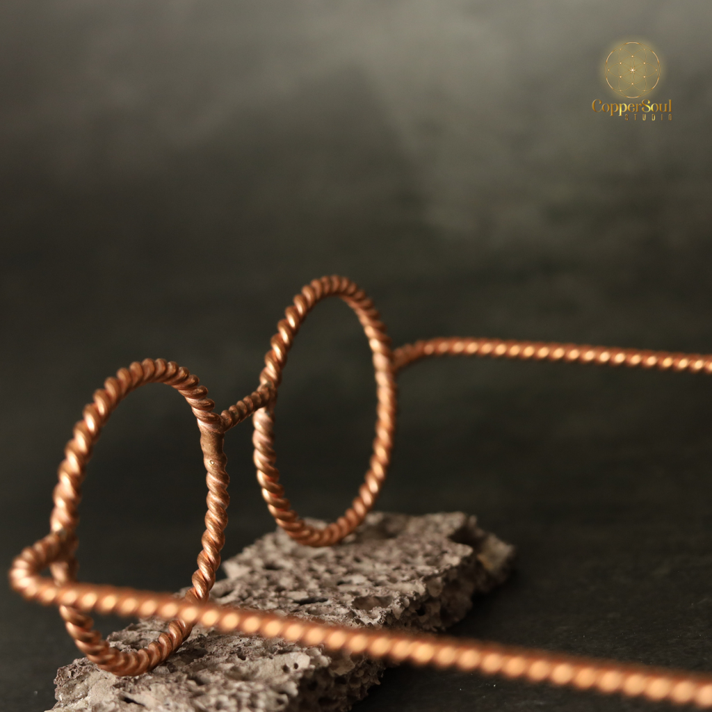 Handmade Copper Tensor Glasses – Sacred Geometry Design (144 Hz, 177 Hz)