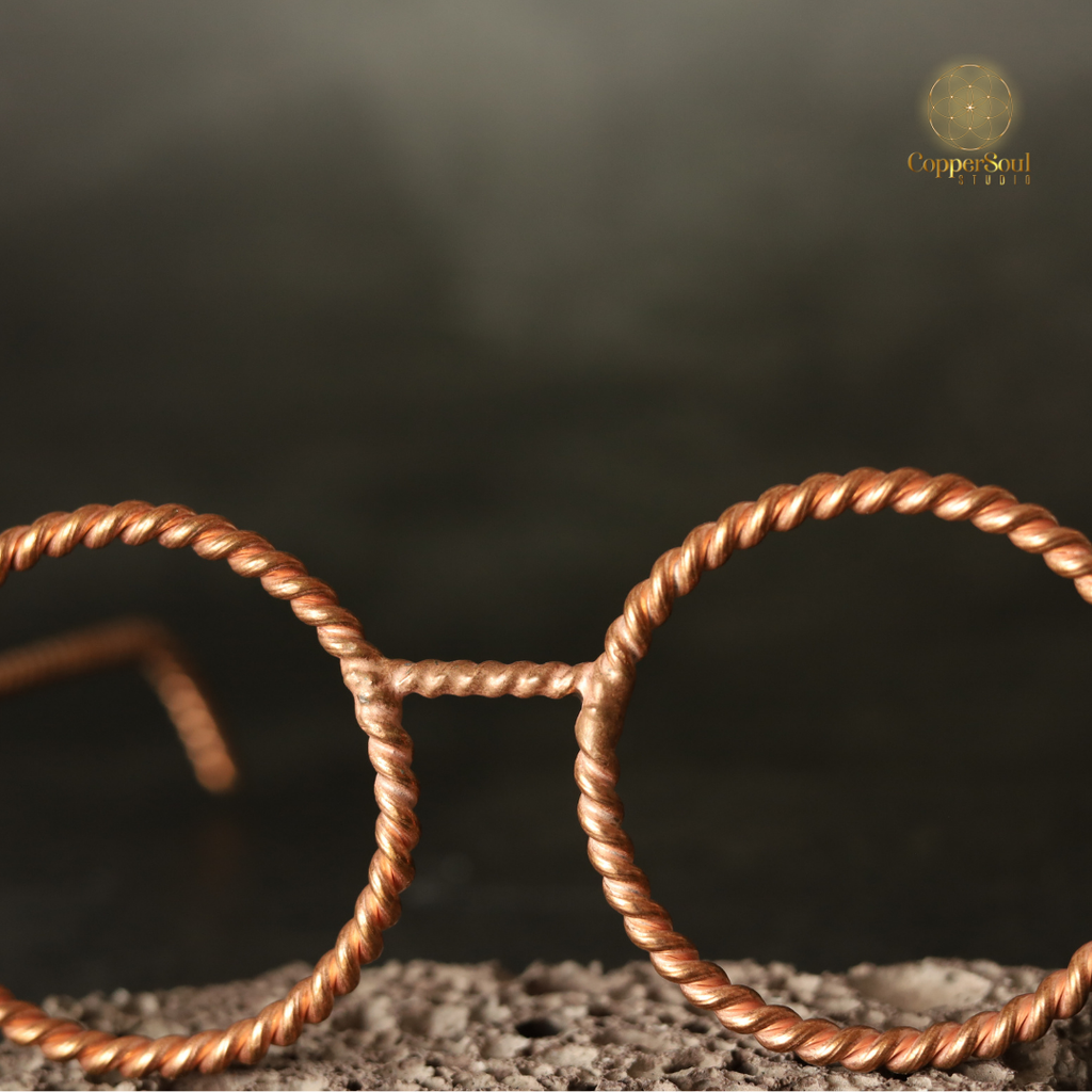 Handmade Copper Tensor Glasses – Sacred Geometry Design (144 Hz, 177 Hz)