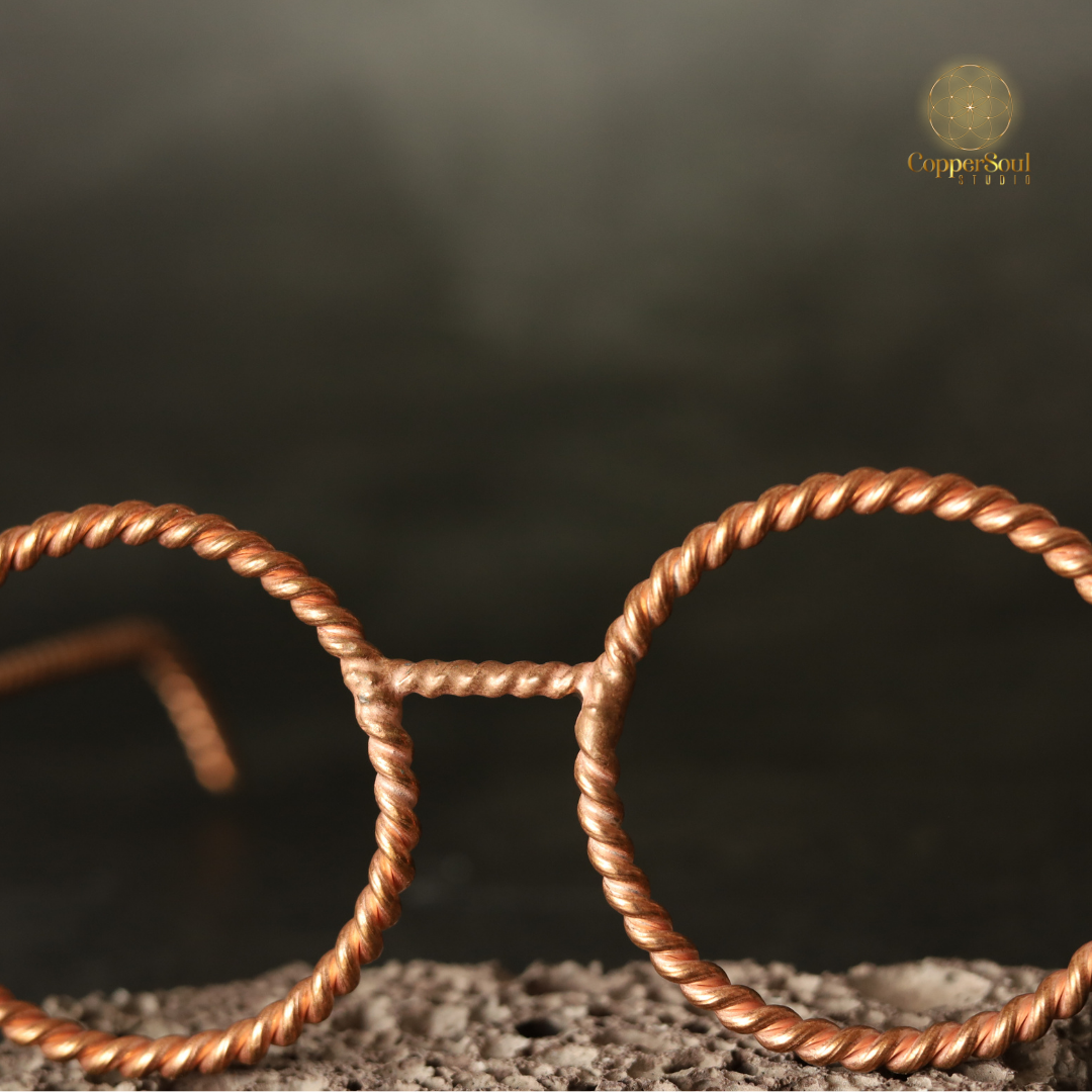 Handmade Copper Tensor Glasses – Sacred Geometry Design (144 Hz, 177 Hz)
