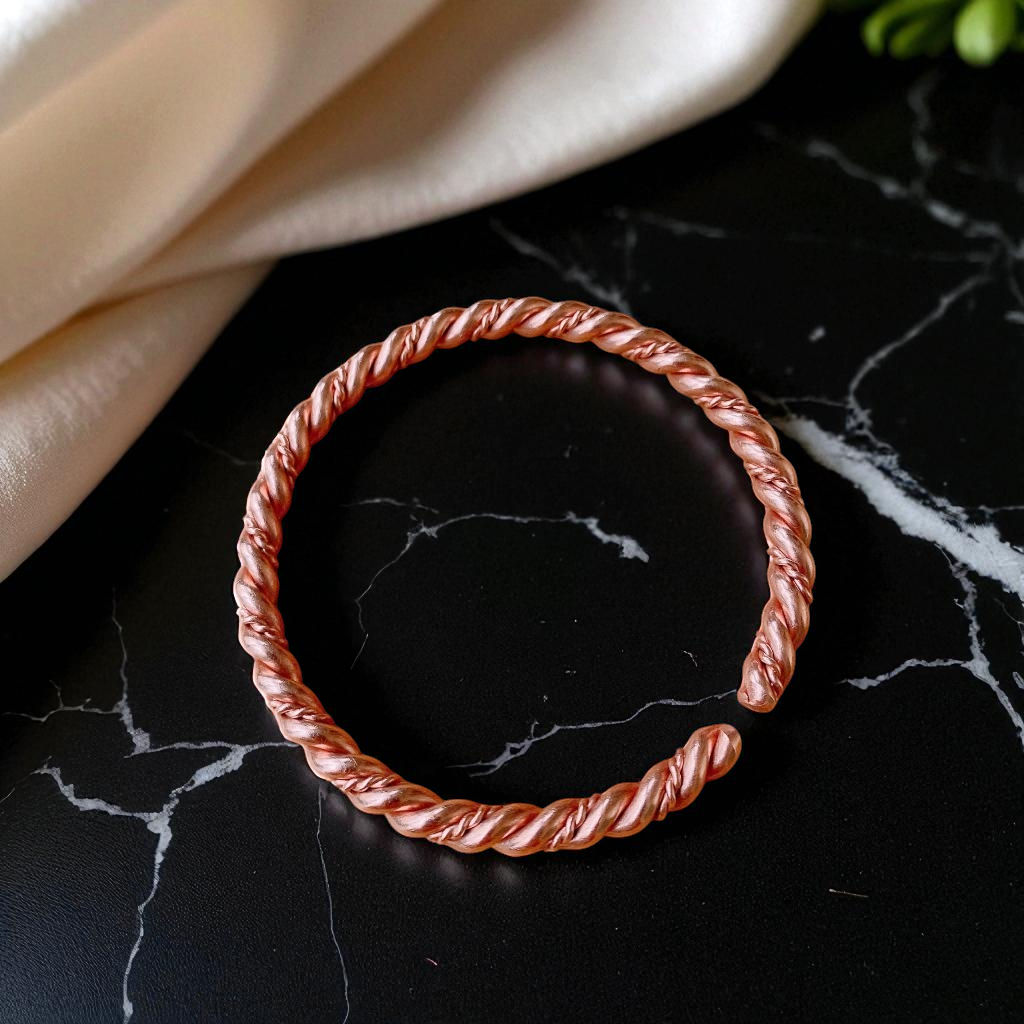 Twisted Mixed Copper Bracelet – Slim Handmade Design