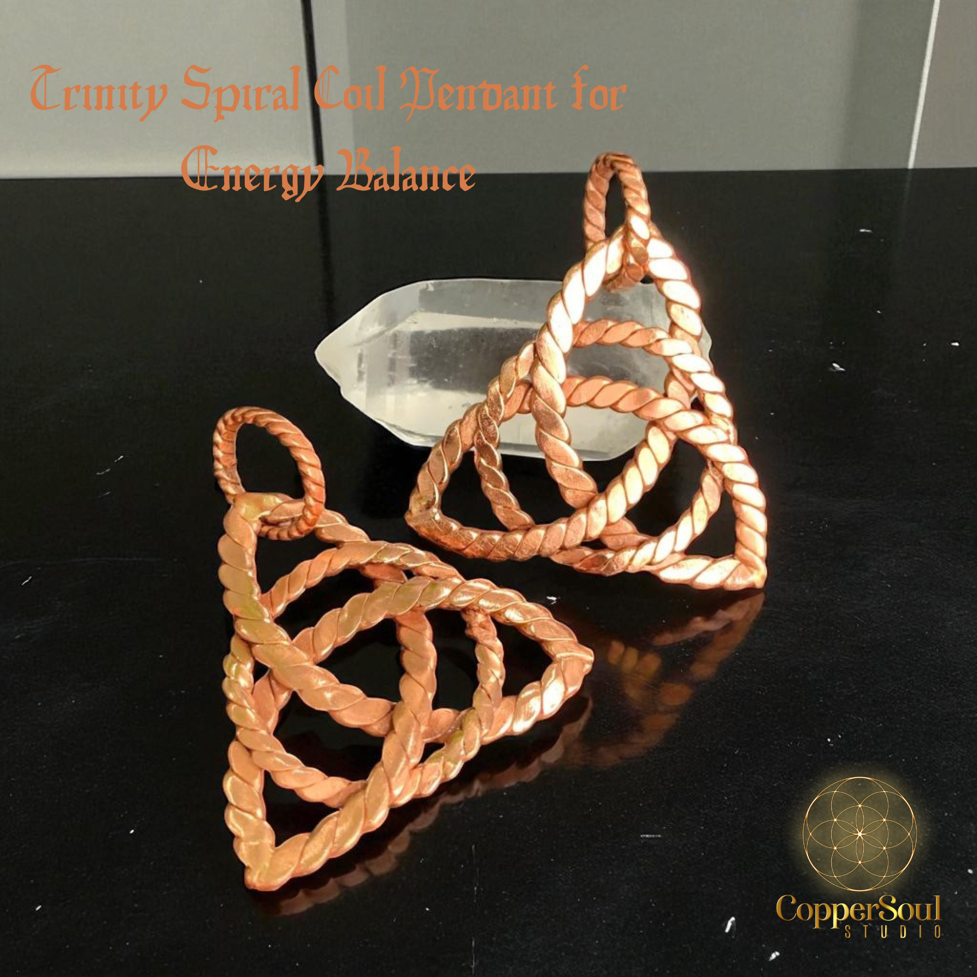 Trinity Spiral Coil Pendant for Energy Balance
