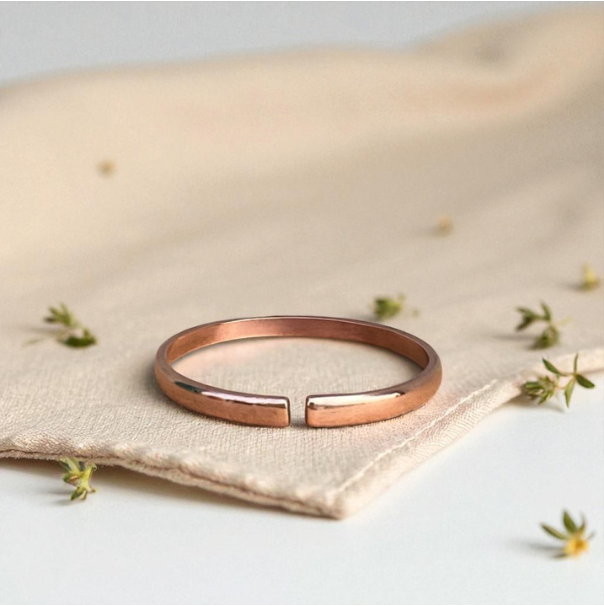 Slim Open Copper Cuff Bracelet – Handcrafted from Pure 99.99% Copper