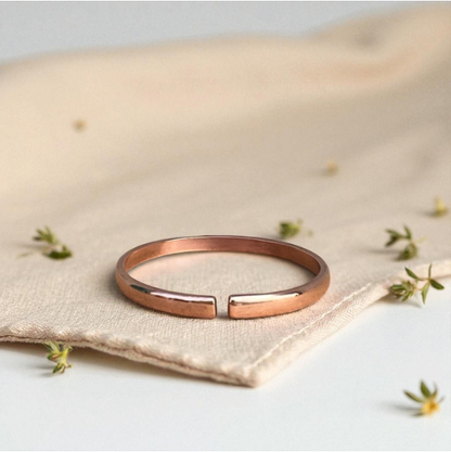 Slim Open Copper Cuff Bracelet – Handcrafted from Pure 99.99% Copper