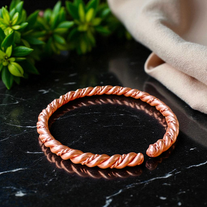 Twisted Mixed Copper Bracelet – Slim Handmade Design