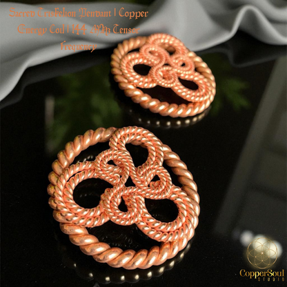 Sacred Triskelion Pendant – 144 MHz Copper Energy Coil