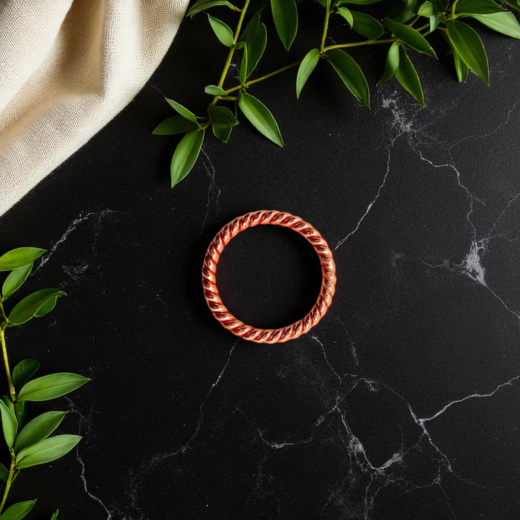 Handcrafted Twisted Copper Ring