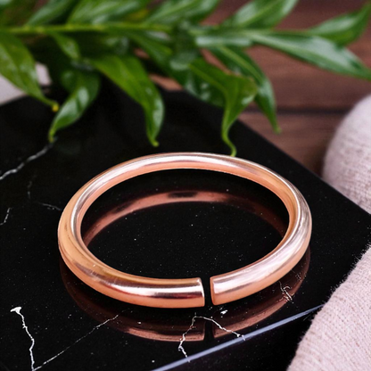 Pure Copper Open Cuff Bracelet for Mom & Baby – Minimalist Design (3mm & 4mm)