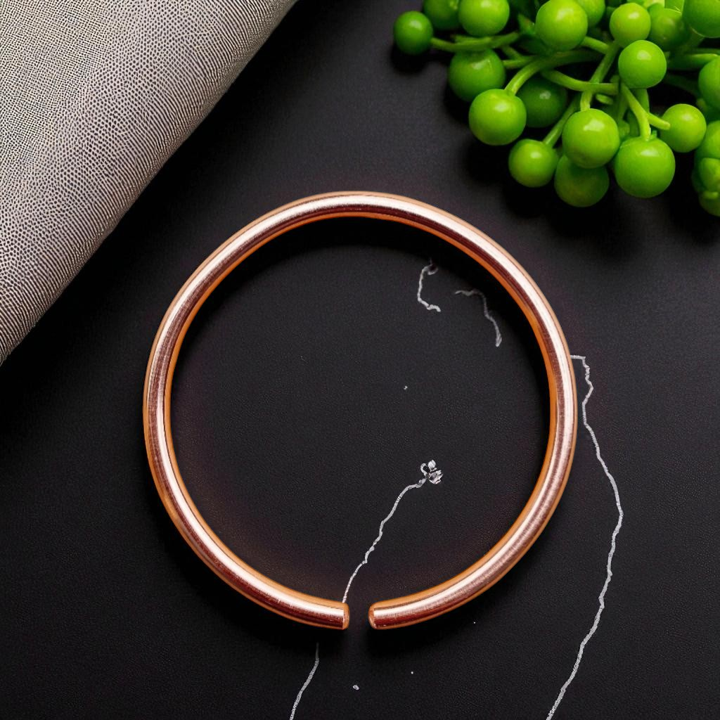 Pure Copper Open Cuff Bracelet for Mom & Baby – Minimalist Design (3mm & 4mm)