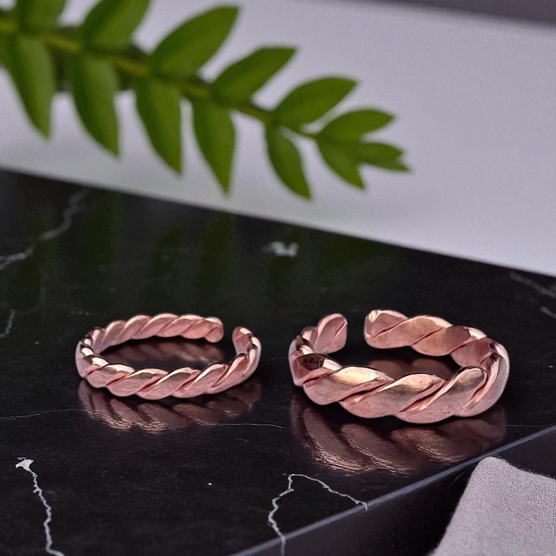Couple’s Open Copper Ring Set