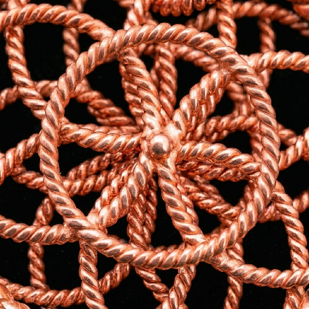 Handmade Copper Tensor Pendant V1 – Sacred Geometry Design (144Hz, 188Hz, 432Hz)