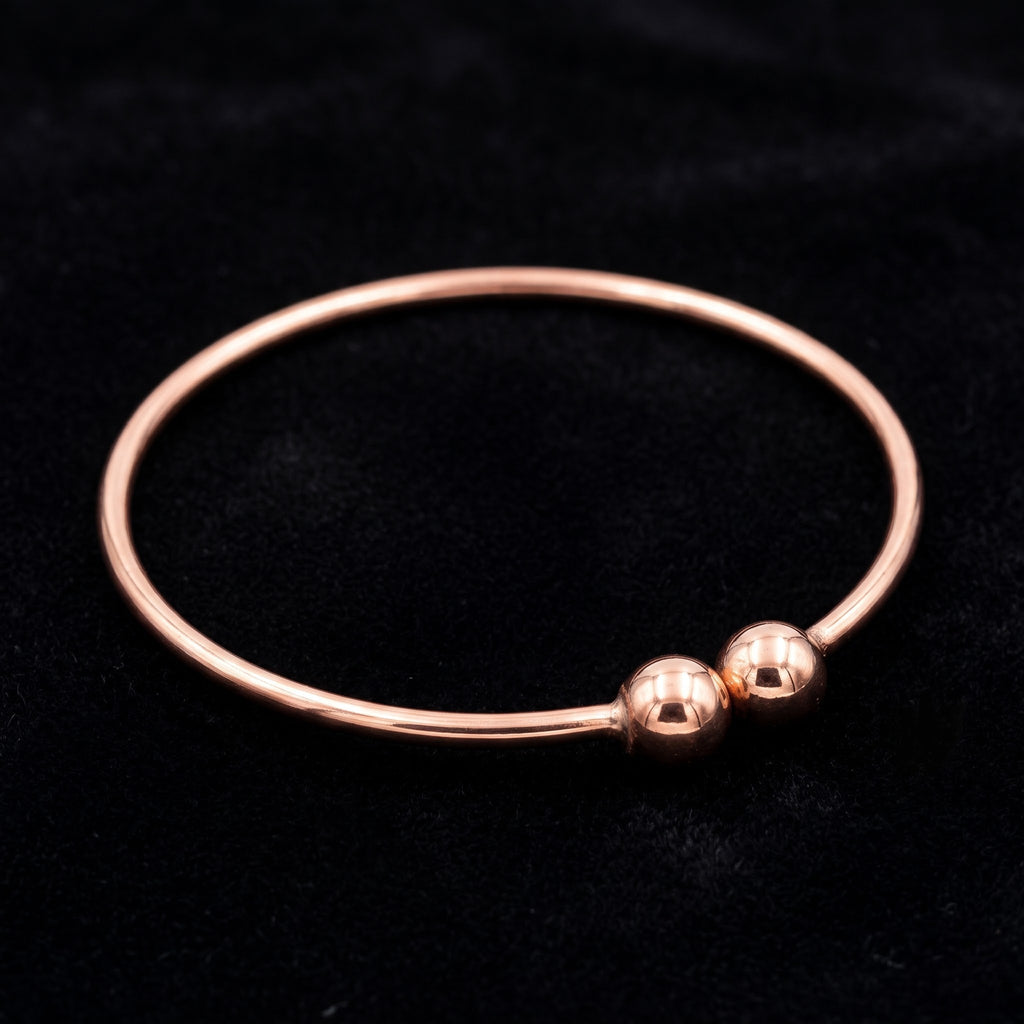 Minimalist Ball End Copper Cuff Anklet - Handmade Polished Copper Anklet