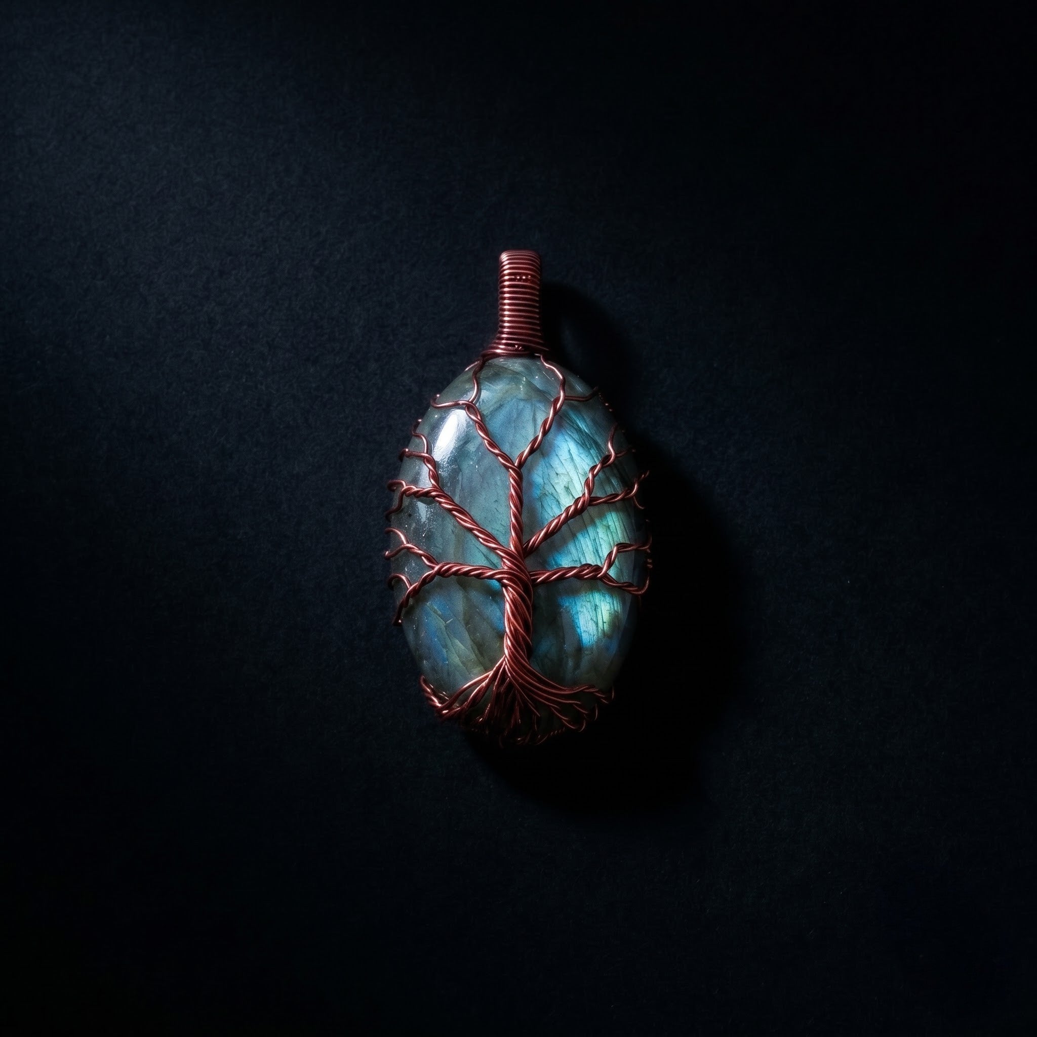 Tree of Life – Labradorite Copper Pendant V8