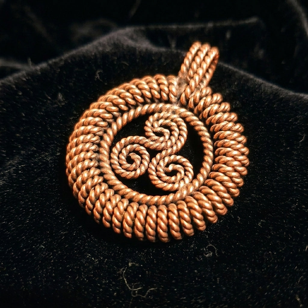 Triskelion Pendant with Coiled Edge – Sacred Geometry Design (144 Hz Inspired)