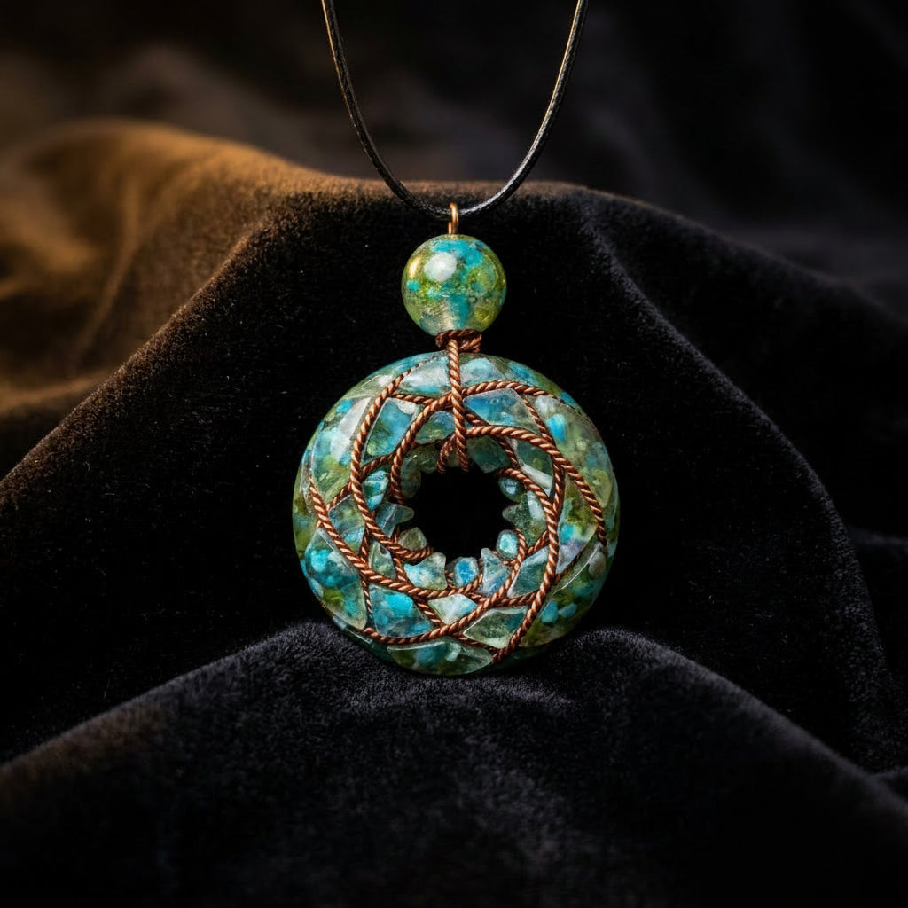 Peridot & Apatite Torus Pendant