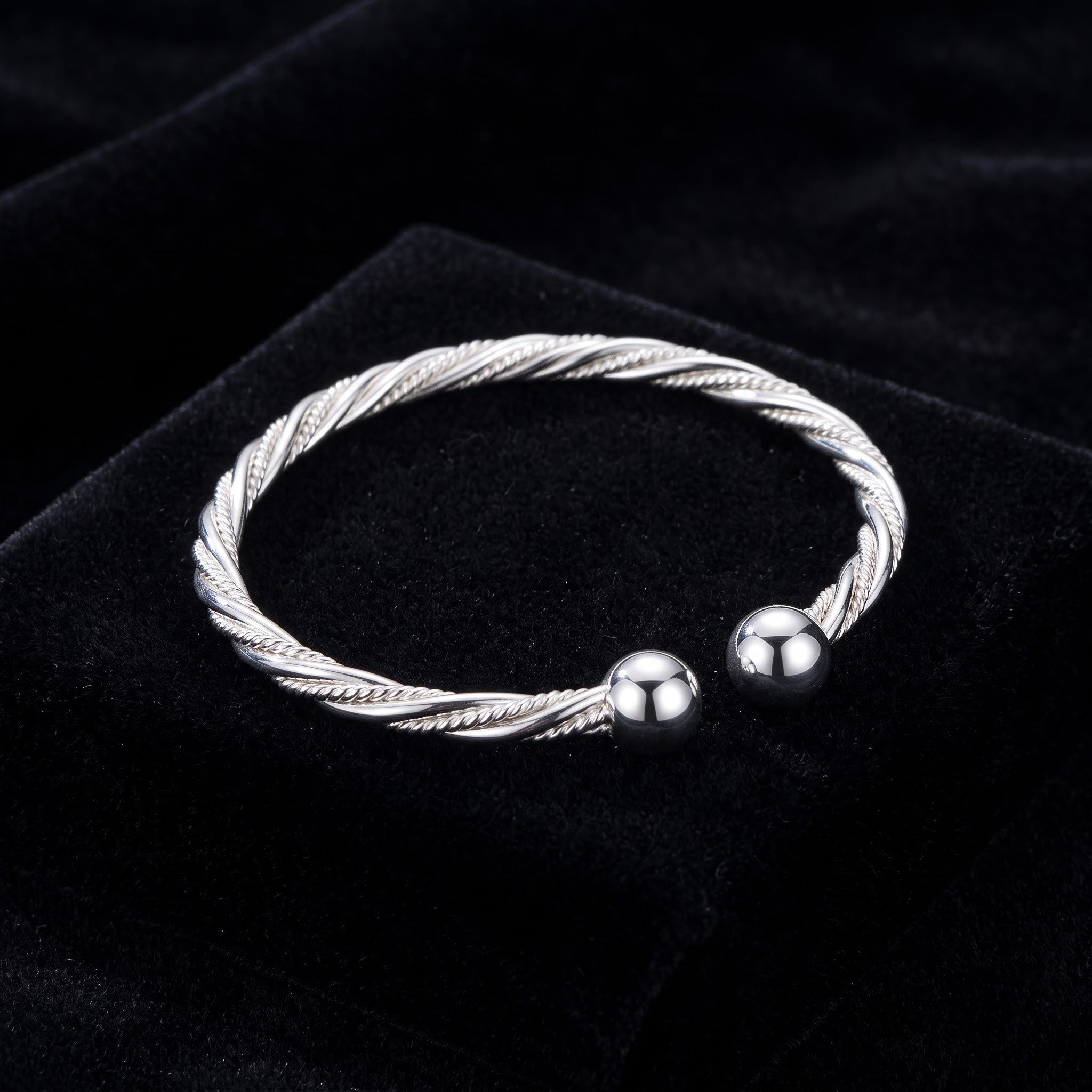 Handcrafted Solid Silver Twisted Cuff Bracelet – Sterling Silver