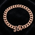 Classic Curb Chain Copper Bracelet - Handmade Flat-Link Solid Copper Bracelet