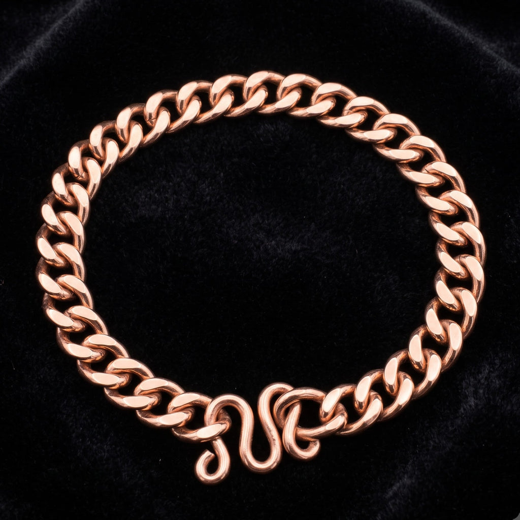 Classic Curb Chain Anklet — Flat-Link Solid Copper