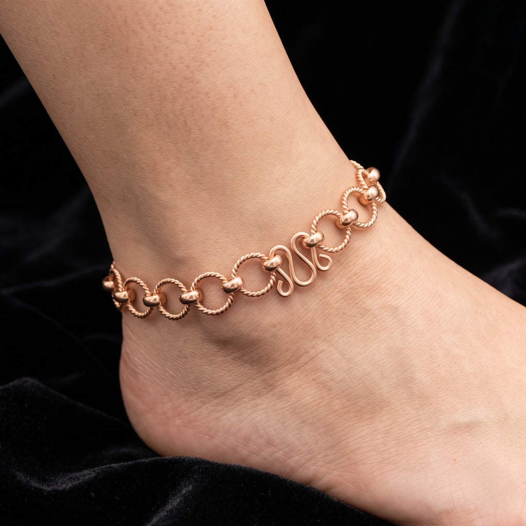 Ripple Anklet — Ornate Flourish Clasp Edition