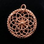 Flower of Life Copper Pendant Necklace V4 - Handmade Sacred Geometry Jewelry