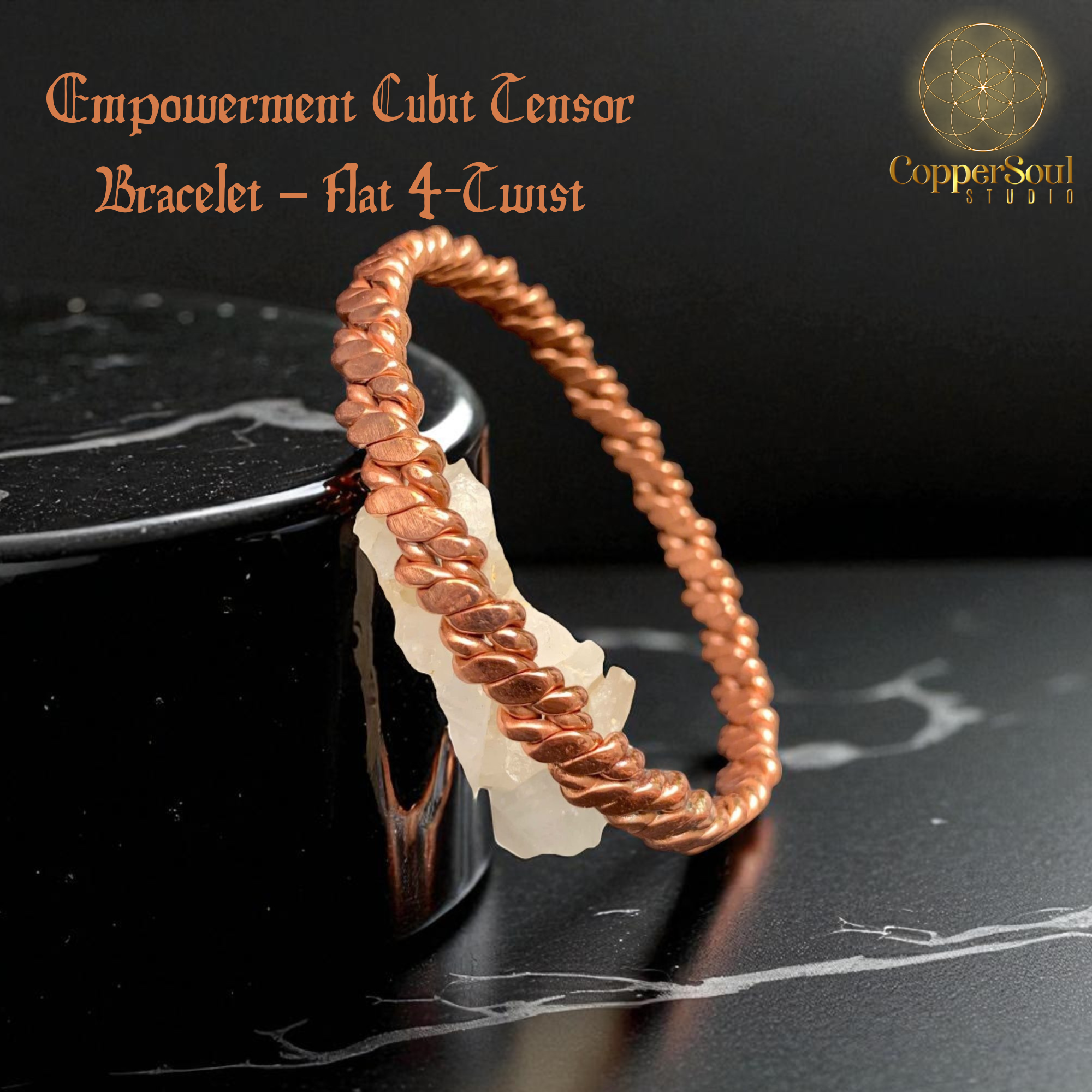 Empowerment Cubit Tensor Bracelet – Flat 4-Twist