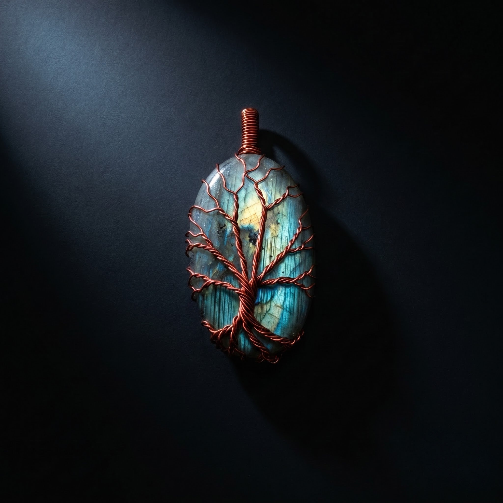 Tree of Life – Labradorite Copper Pendant V6