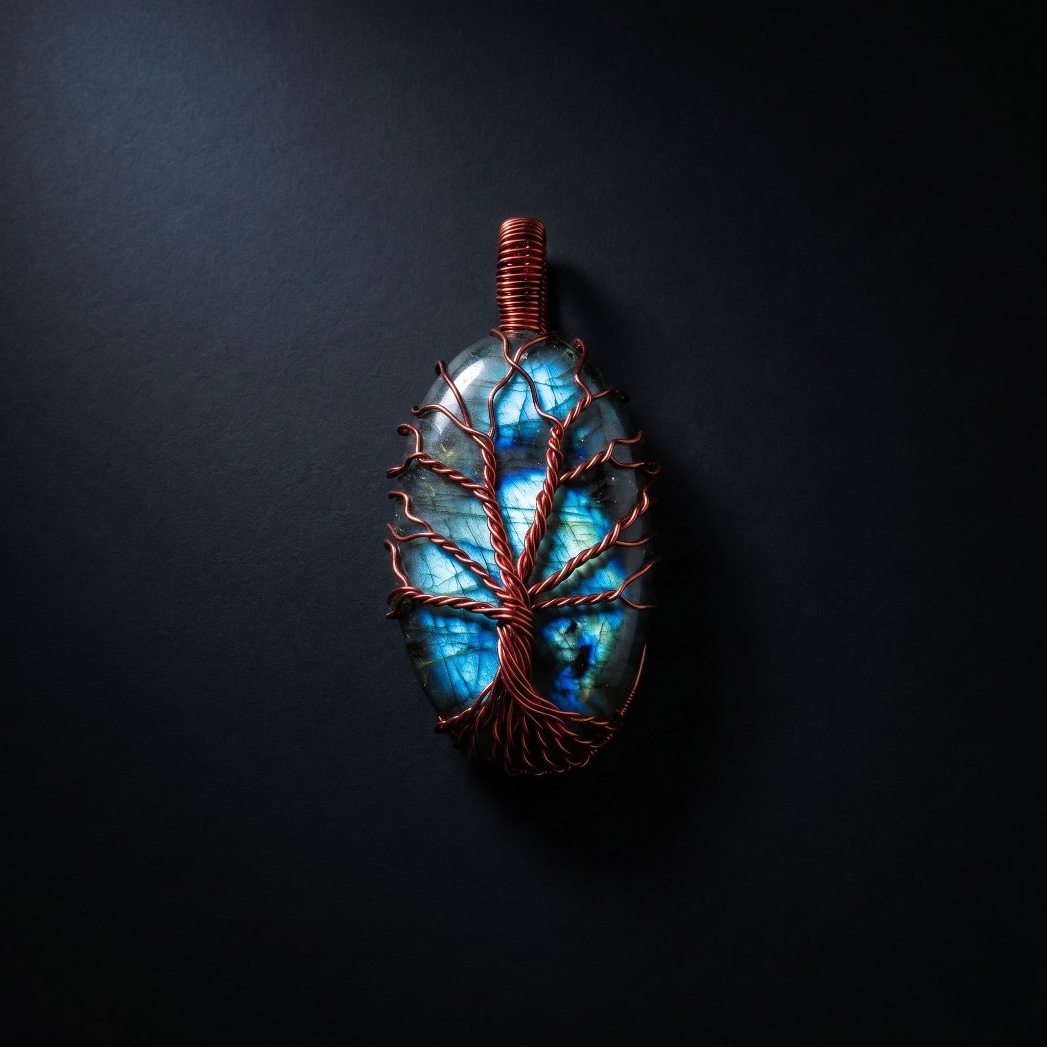 Tree of Life – Labradorite Copper Pendant V7