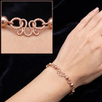 Twisted Rope Bead Copper Bracelet Ornate Clasp - Handmade Copper Chain