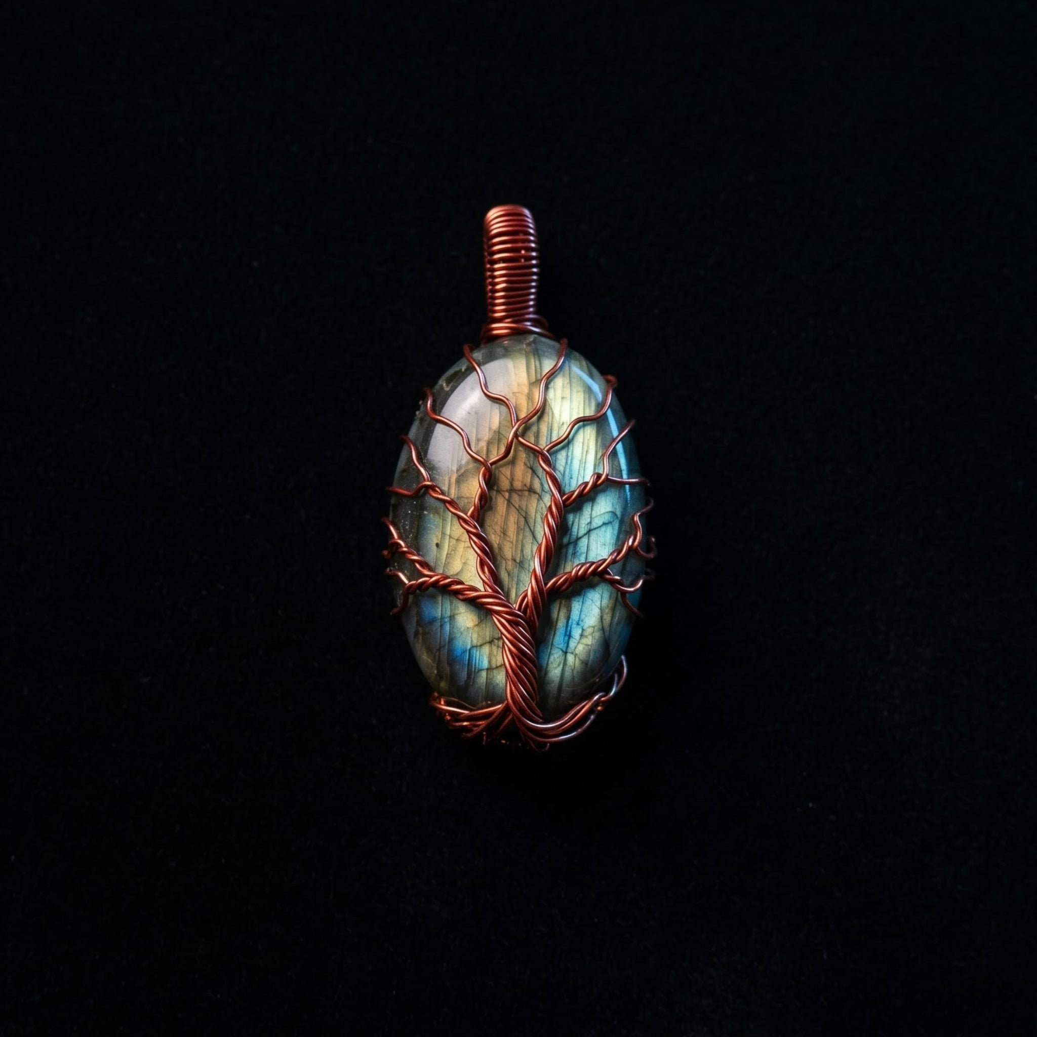 Tree of Life – Labradorite Copper Pendant V2
