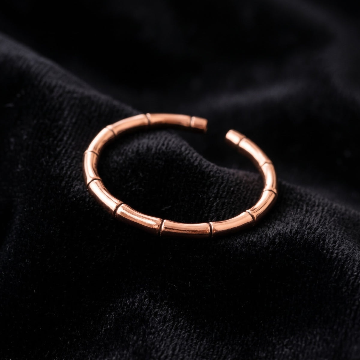 Handmade Bamboo Style Pure Copper Cuff Bracelet – Minimalist Design