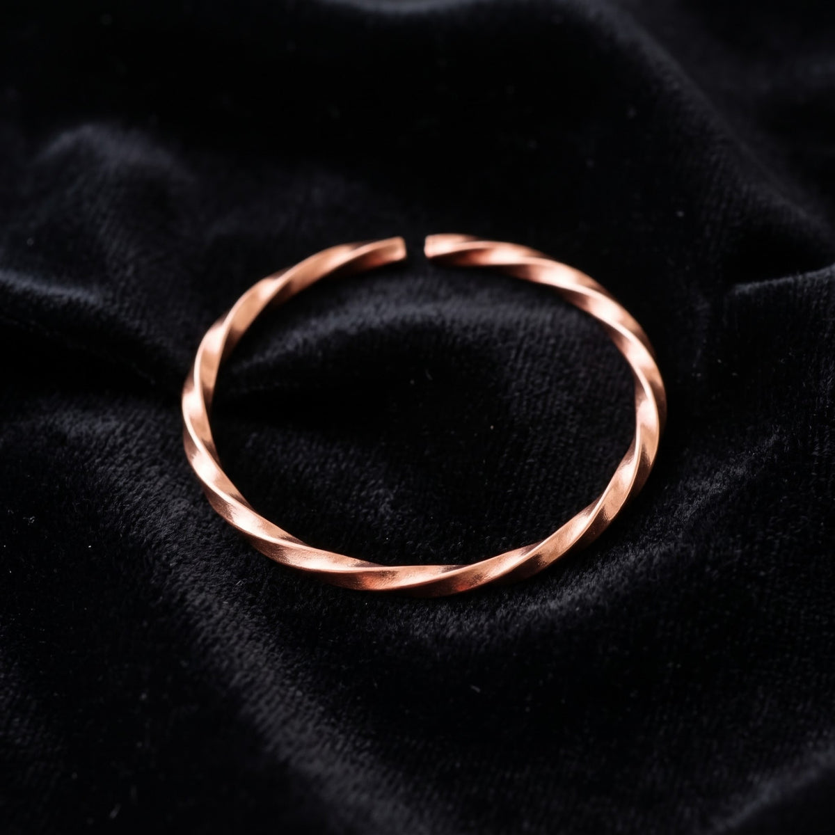 Handmade Twisted Pure Copper Cuff Bracelet – Minimalist Spiral Design