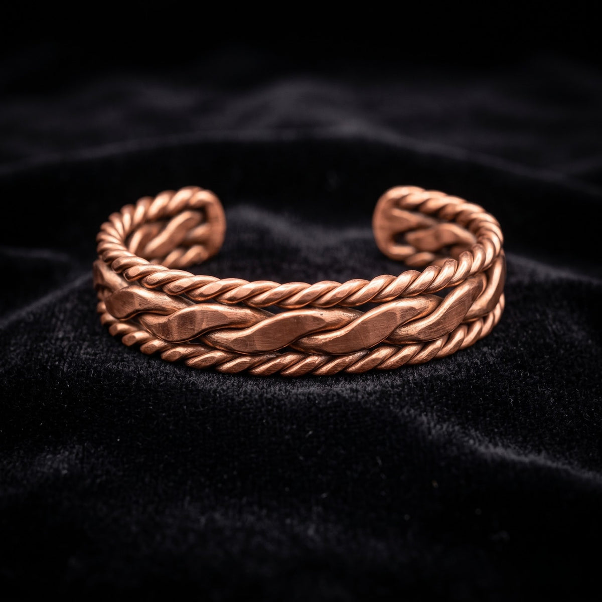 Hand-Braided Copper Trail Cuff