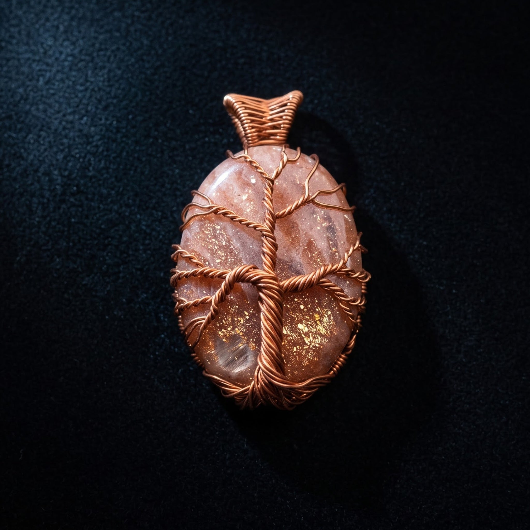 Tree of Life – Sunstone Copper Pendant