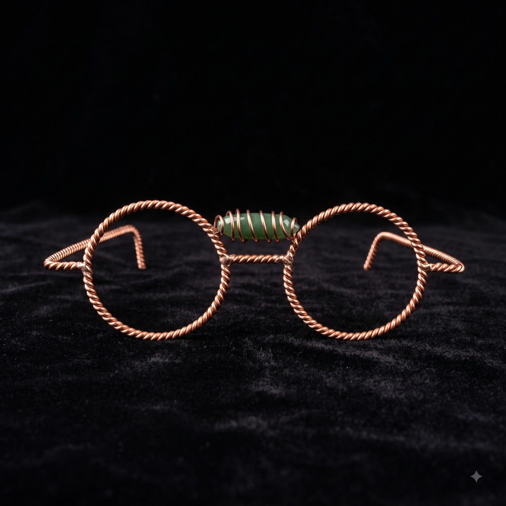 Handmade Copper Tensor Glasses – Amethyst Point Edition (144 Hz, 177 Hz)