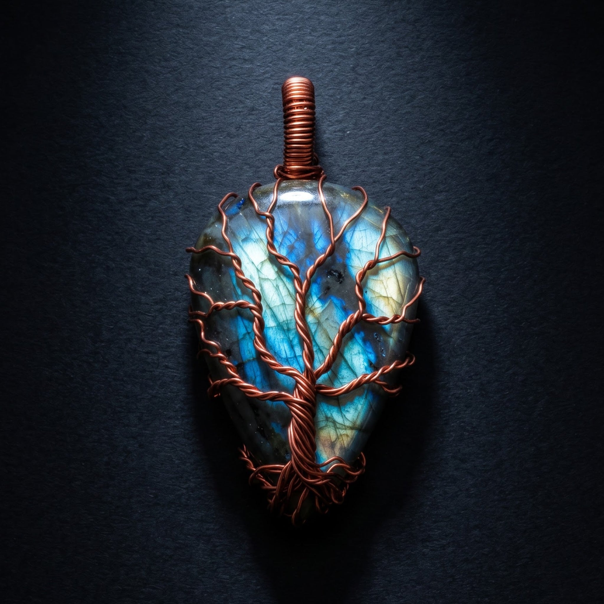 Tree of Life – Labradorite Copper Pendant V3
