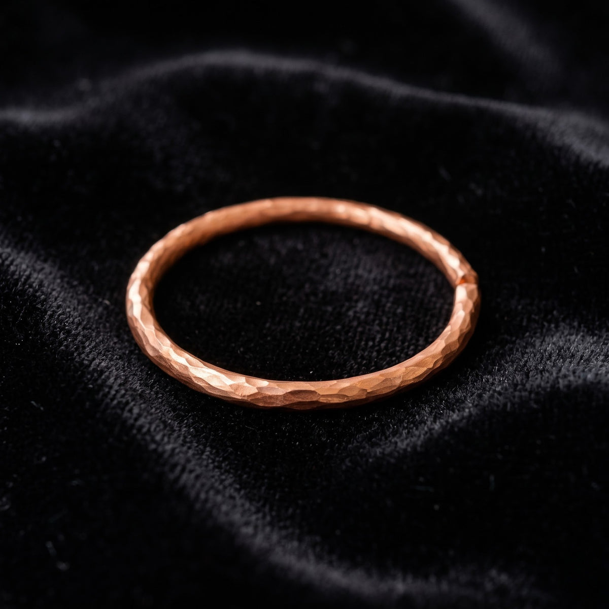 Handmade Faceted Pure Copper Cuff Bracelet – Hammered Geometric Design