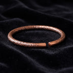Handmade Hammered Pure Copper Cuff Bracelet – Rustic Textured Design