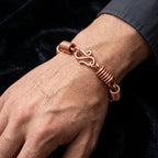 Coiled Barrel Bead Copper Bracelet - Handmade Chain Link Copper Bracelet
