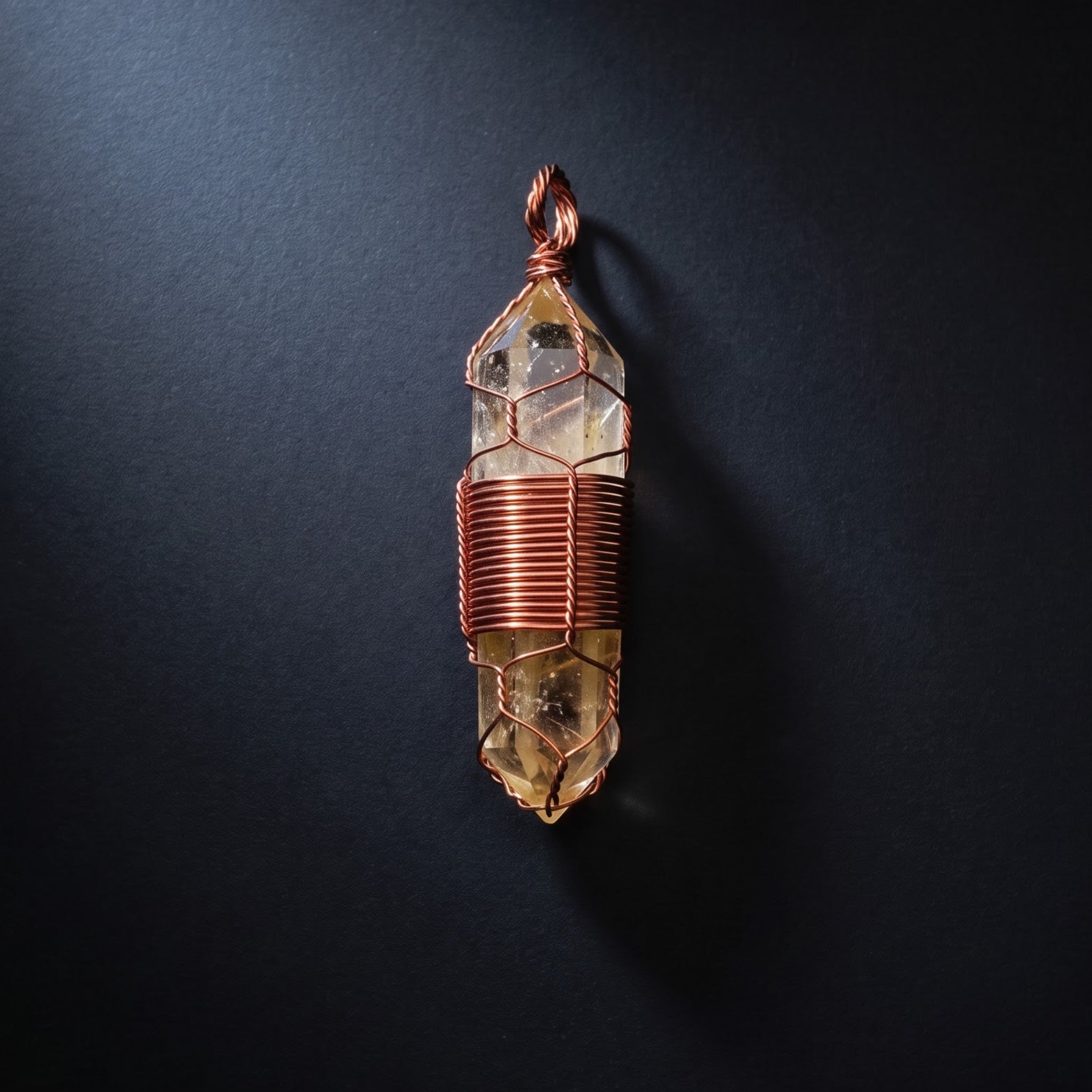 Copper Wrapped Double-Terminated Clear Quartz