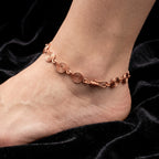 Spiral Swirl Anklet — Handcoiled Copper Disc Links
