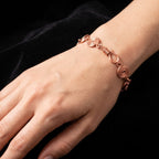 Spiral Disc Copper Bracelet - Handmade Coiled Wire Chain Link Bracelet