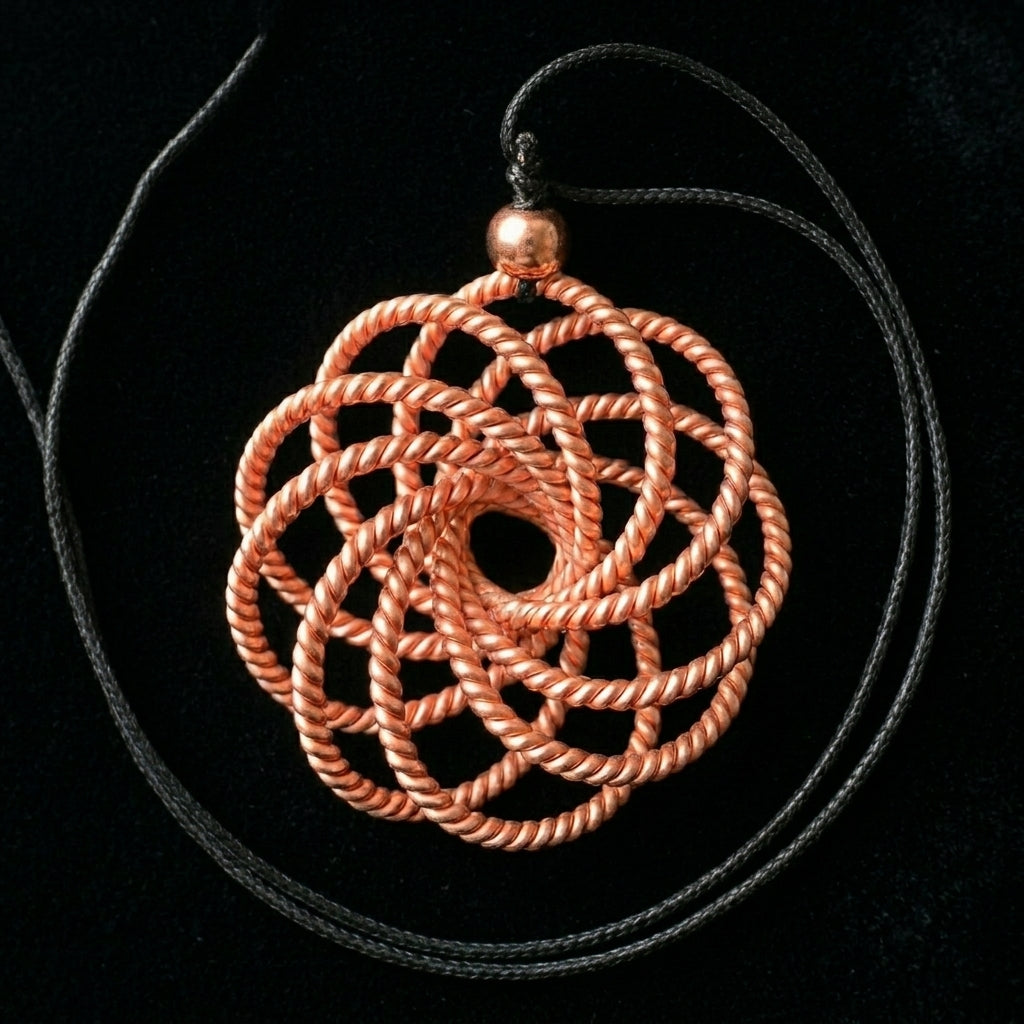 Torus Pendant V08 – Handcrafted Copper Necklace (432 Hz Inspired)