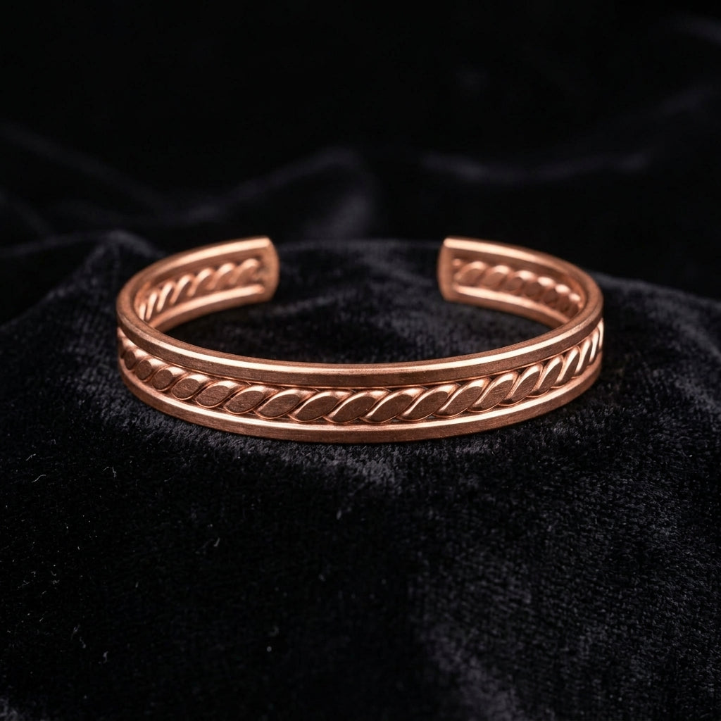 Handcrafted Spiral Copper Cuff V10