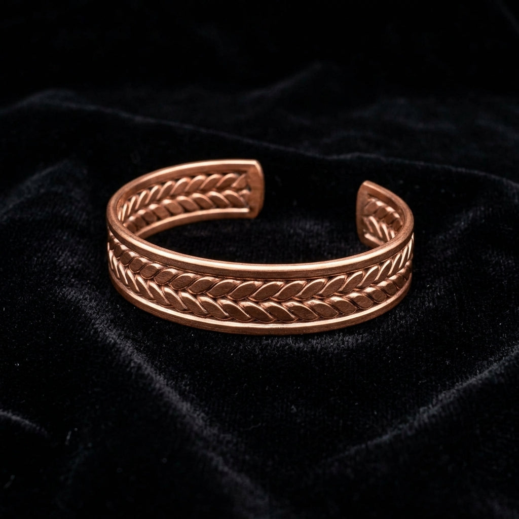 Handcrafted Spiral Copper Cuff V11